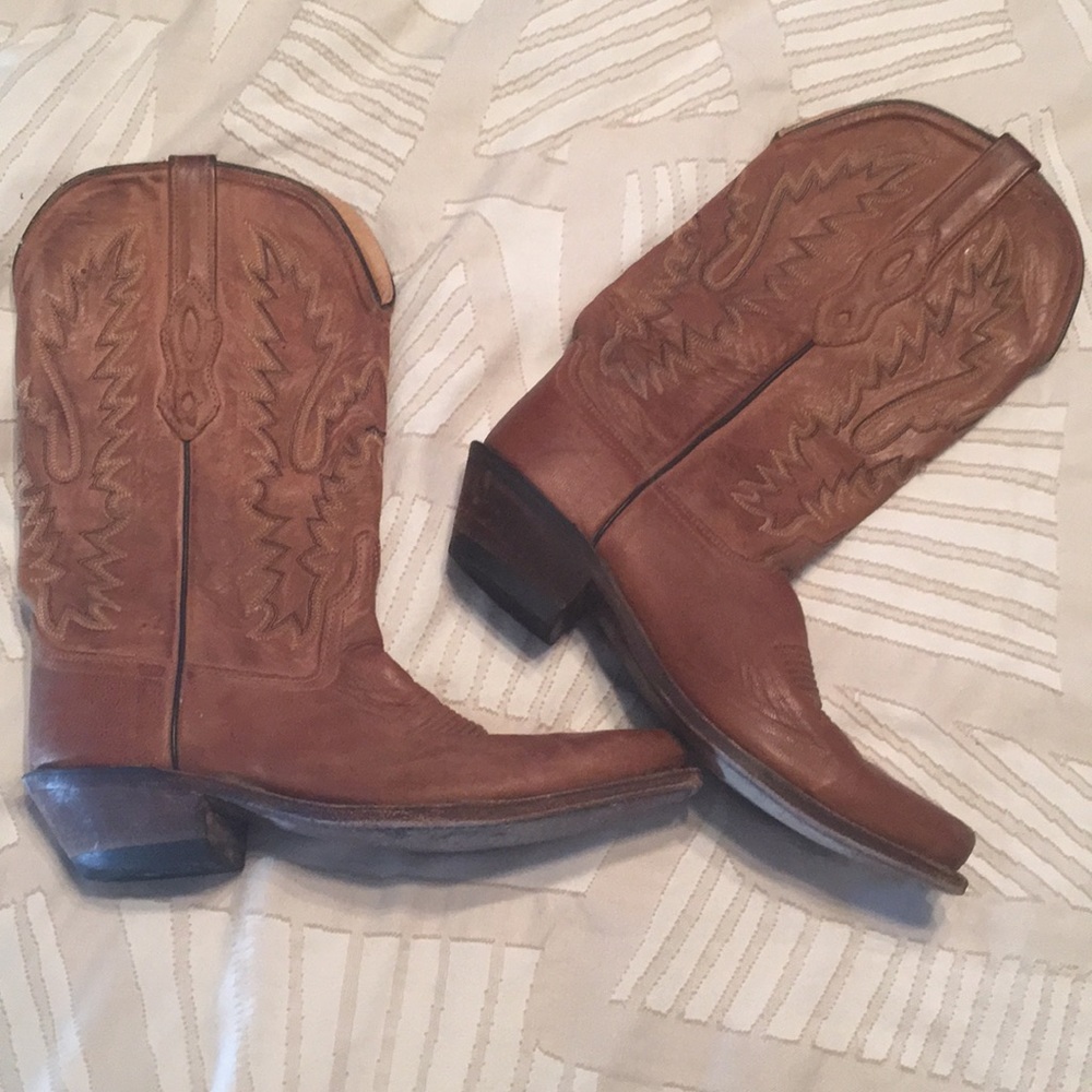 Leather cowboy boots